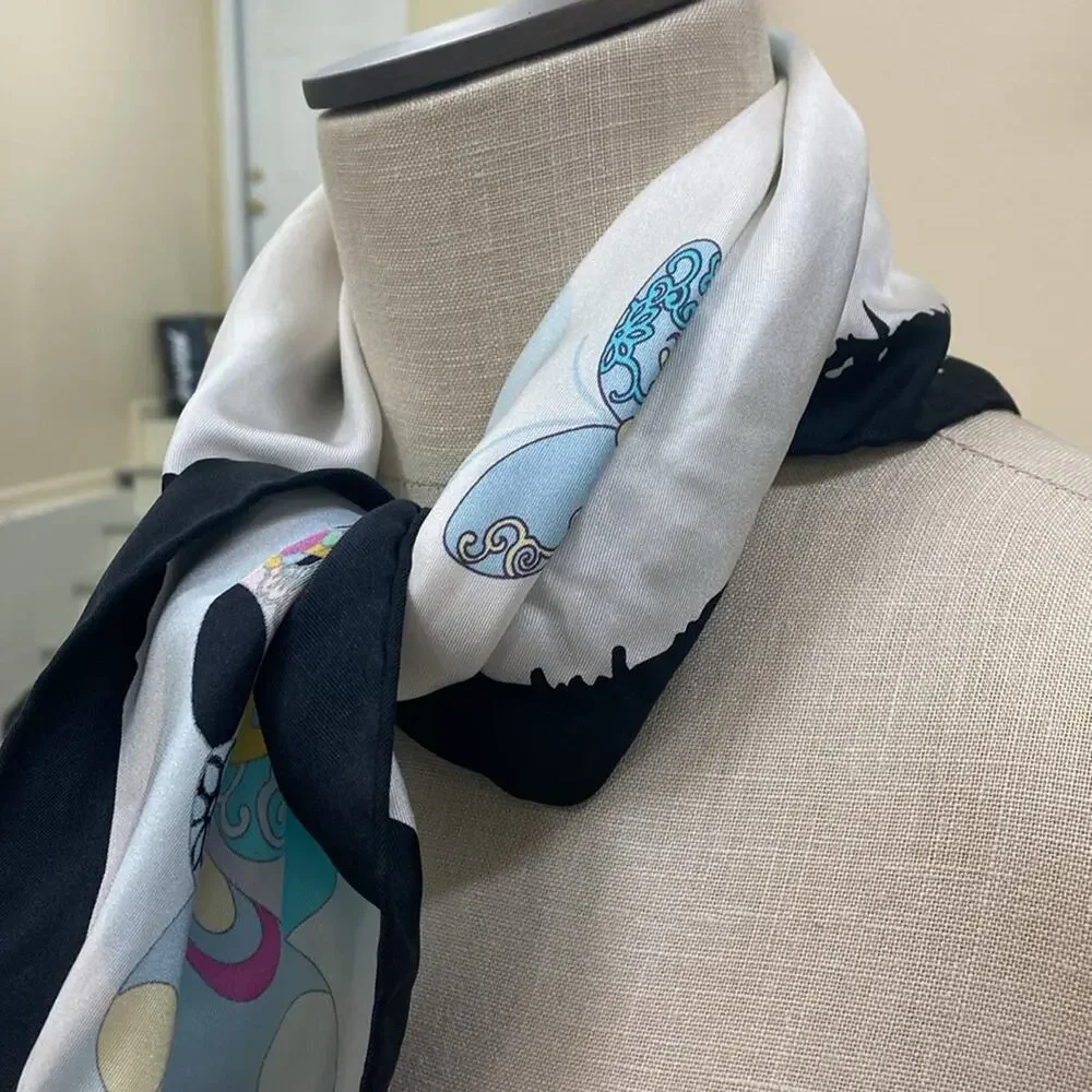 Carlisle vintage silk butterfly print scarf